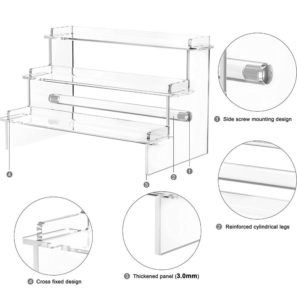Прозрачные полки-витрины Акриловая подставка-полка Органайзер для косметики Подставка-райзер для дисплея Стол