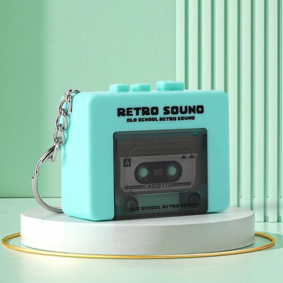 Ретро кассетный магнитофон брелок мини музыкальный проигрыватель игрушка для малышей мальчиков девочек звукозаписывающая игрушка рюкзак подвесное украшение