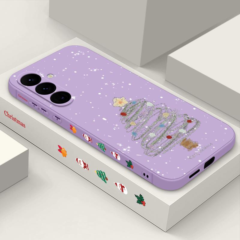 Матовый тонкий чехол Dream Merry Christmas Tree Pattern для Samsung Galaxy S24 Ultra S23 FE S22 A55 A54 A34 A35 A52, мягкий противоударный чехол из ТПУ со шнурком