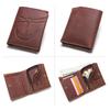 Мужской кошелек из натуральной кожи CONTACT'S, тонкий кошелек для монет, мужской держатель для карт