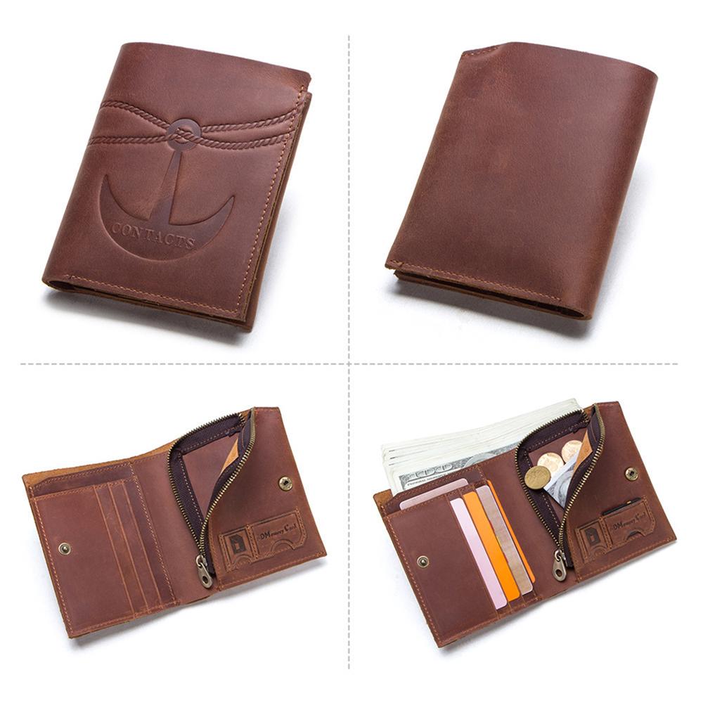 Мужской кошелек из натуральной кожи CONTACT'S, тонкий кошелек для монет, мужской держатель для карт