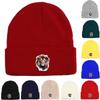 Lion Flag Print Knitted Hat Beanie, Animal Man Cap Candy Color Stretchy Casual Bobble Hat Knit Cap Beanie