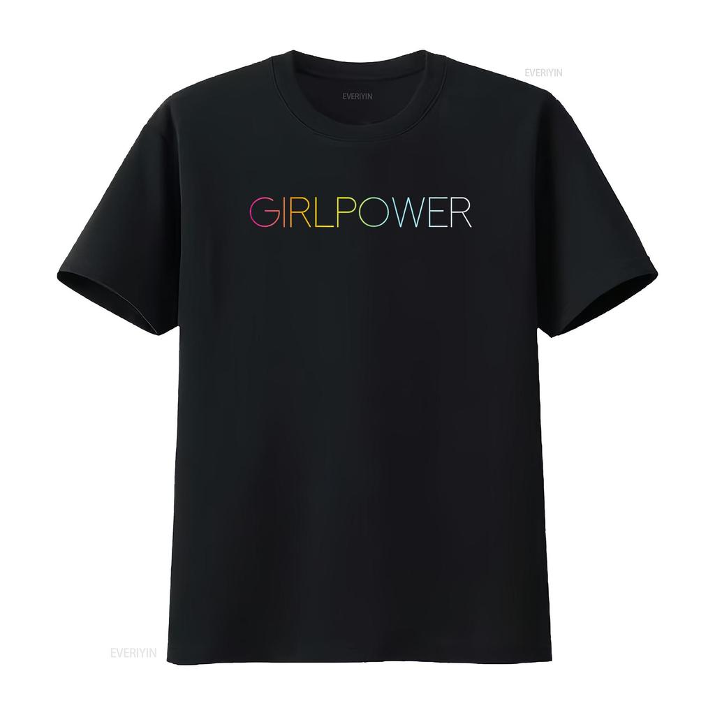 Girl Power T Shirt vintage Washed Comfortable fashion graphic Soft streetwear Stretched Top For Everyday Wear homme Casual