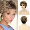 Women's Fashion Wig Short Curly Pixie Cut Synthetic Hair Wig with Bangs Layered Wigs Natural Looking Daily Party Wig