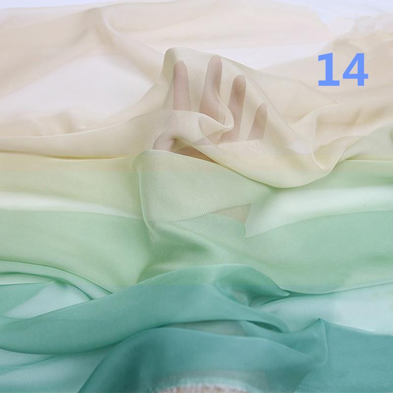 2M Ткань шифон градиентного цвета радуги в древнем стиле 30D органза тюль для DIY ханьфу свадебного платья сценического декора