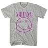 Nirvana Purple Smile Серая футболка унисекс