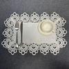 European White Lace Placemats: Elegant Bark Pattern Table Decor for Weddings
