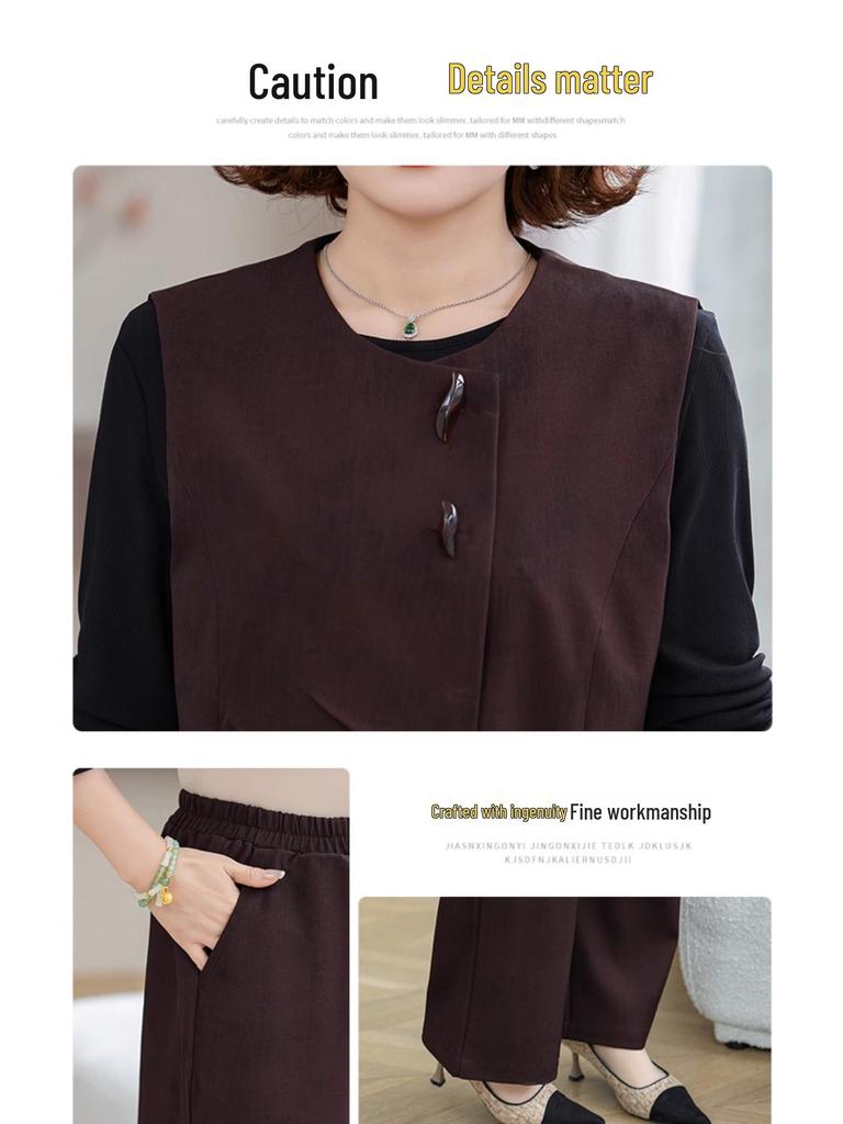 Стильный комплект: блузка и жакет большого размера для женщин среднего возраста - Мода Весна/Осень