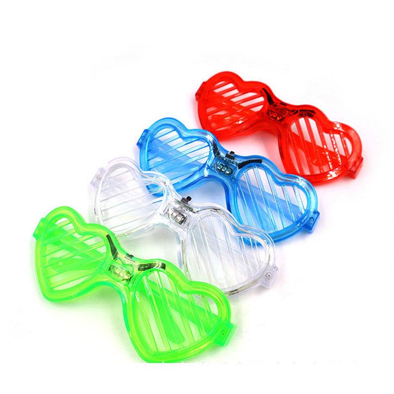 LED Light-up Flashing Glasses: Square, Heart-shaped, Venetian Blind Styles