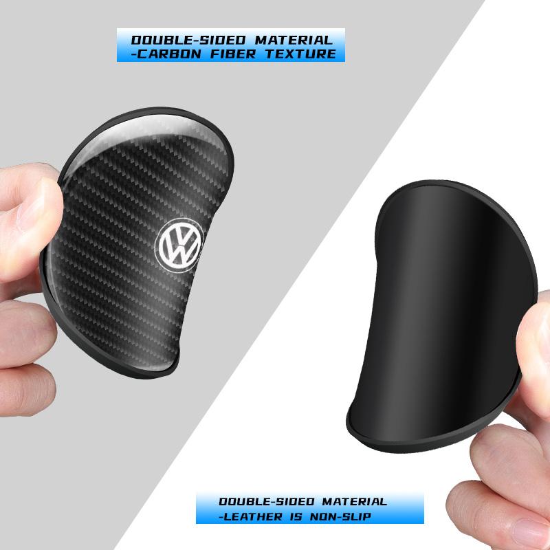 W148Hub Caps 2Pcs Leather Coaster Anti-noise Water Cup Pad Cushion For Volkswagen Scirocco Arteon Beetle GTI Tiguan R-Line Jetta T-R