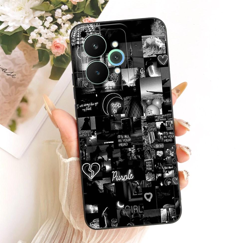 Чехол для Realme 15 Pro Корпус RMX5101 Силиконовый Роскошный Модный Цветы Каваи Милый Расписной Ударопрочный Чехол для Телефона