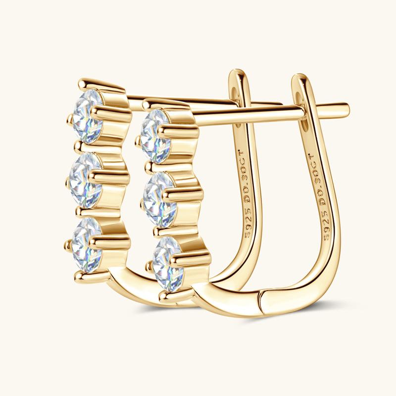 Серьги и клипсы Silvere Glam Moissanite, универсальный и модный аксессуар для ушей из стерлингового серебра 925 пробы для женщин