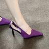 2025 New Designer Summer Women Sandals Fashion Pointed Toe Singbacks Shoes Ladies Party Dress High Heel Stripper Sandalias