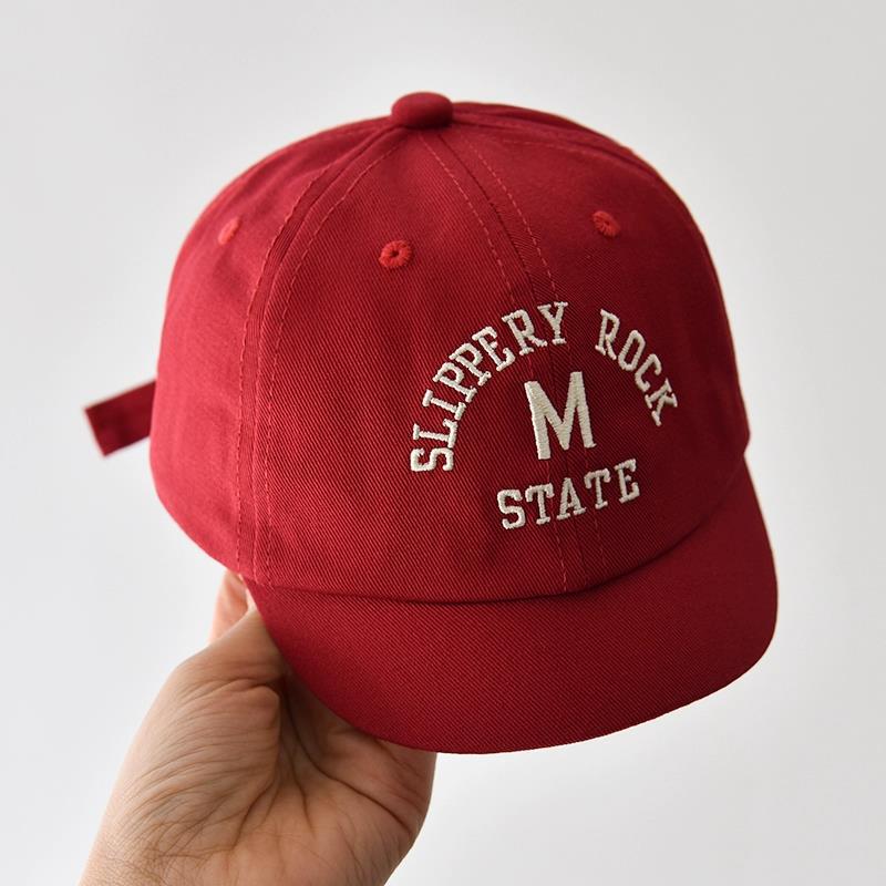 Бейсболка с корейскими буквами для малышей, весна-лето, регулируемая шляпа от солнца для мальчиков и девочек, однотонные вышитые детские кепки с козырьком