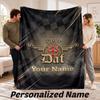 DAF Personalized Flannel Blanket Custom Name Text Soft Throw Blanket Home Decor