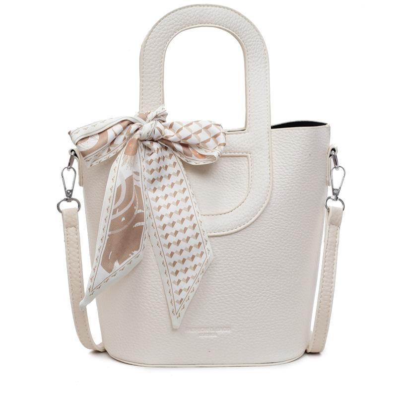 Premium Sense Simple and Versatile Niche Handbag Women's Summer New Lychee Pattern Crossbody Bucket Bag