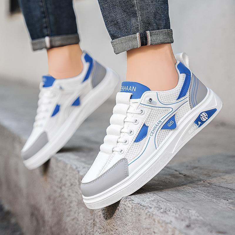 Summer Men's Low-Top Mesh Sports Casual Shoes Breathable Versatile Trendy Street Board Shoes for Students Adults Youth