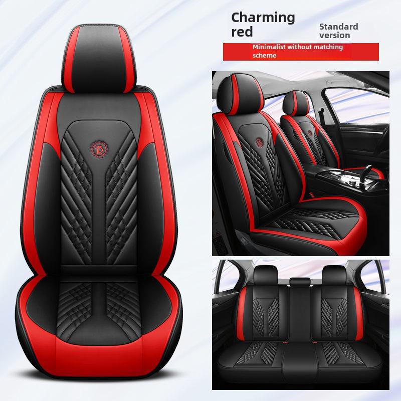 Стильные универсальные подушки для автомобильных сидений в черном и белом цвете, роскошные кожаные чехлы на все времена года