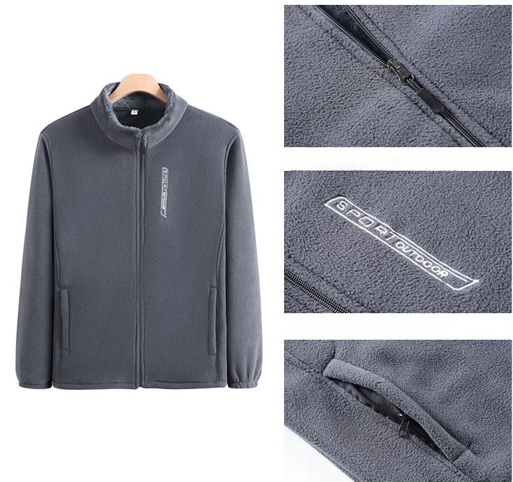 Осень и Зима Мужской Уличный Плюс Бархатный Толстый Свитер Мужская Теплая Одежда Куртка Свободного Большого Размера Флисовая Повседневная Куртка-Кардиган