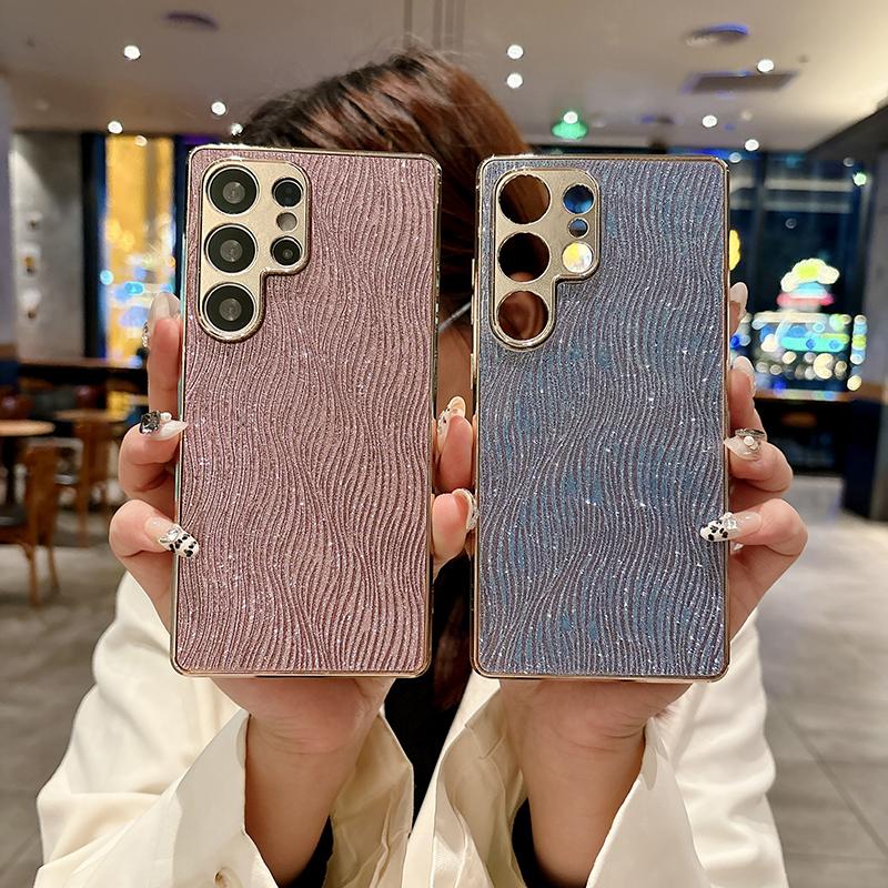 Роскошный чехол с градиентным блеском и гальваническим покрытием для Samsung Galaxy A34 A35 A36 A53 A54 A55 A56, стразы, мягкий бампер, жесткая задняя крышка из ПК