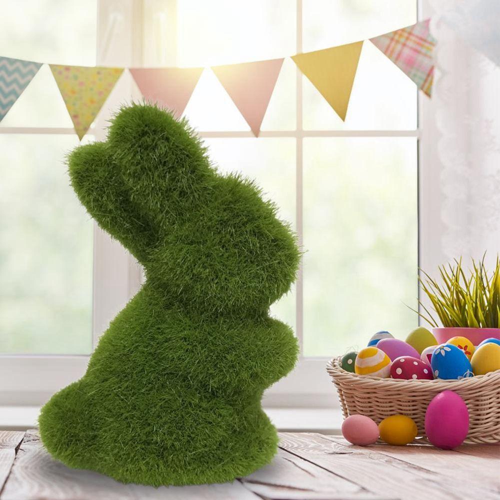 Статуэтки Украшения Пасхальный Искусственный Мох Зайчик Искусственный Газон Садовые Украшения Домашний Офисный Декор