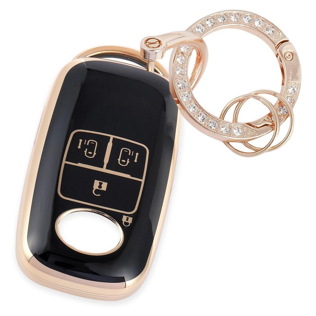 YANMW Key Case, Key Cover, Key Holder, Smart Key Case, TPU, Cute, Gold Black, Gold Black