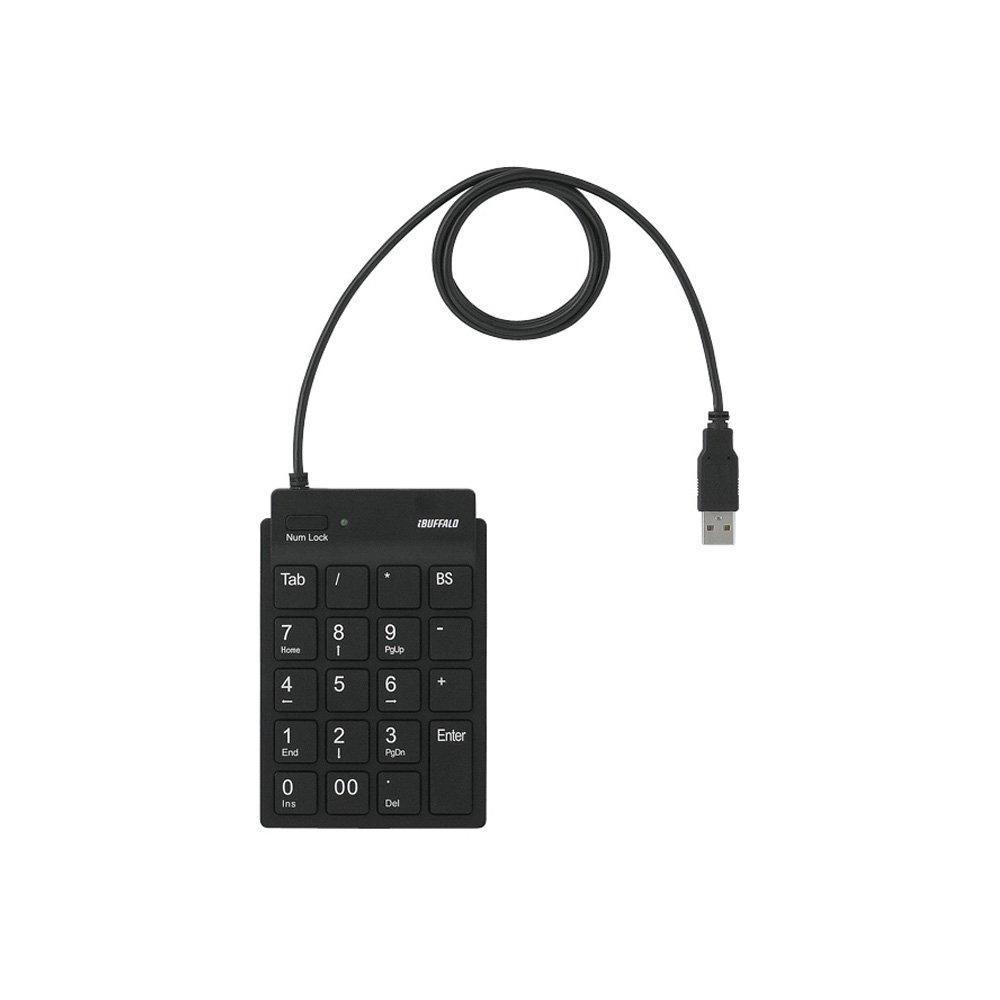 BUFFALO Wired Slim Ten Keyboard with Hub Black BSTKH08BK