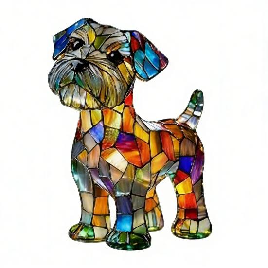 Rainbow Pup Night Light Handmade Vintage Dyed Resin 3D Puppy Lamp USB Powered Soft Warm LED Non-Glaring Decorative Gift for Dog Lovers Bedroom Desk