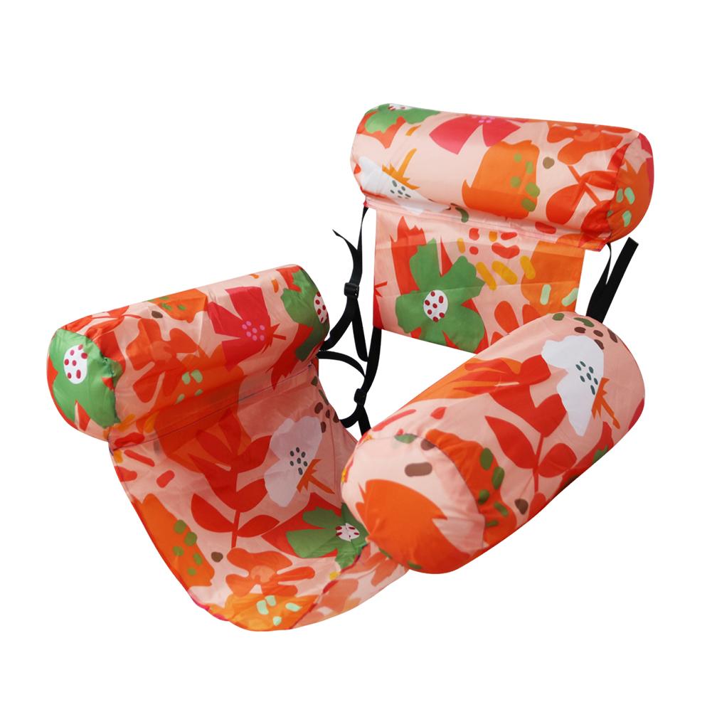 Inflatable Pool Float Floating Lounger Chair with Arm & Backrest Pool Lounge Float Water Hammock for Summer Water Fun