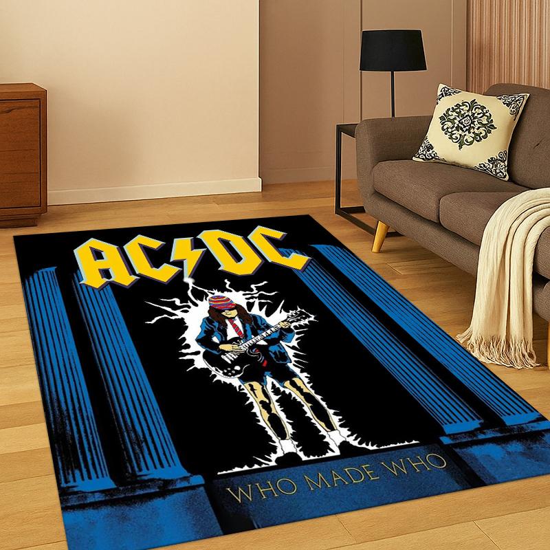 3D ковер с изображением рок-группы ACDC для спальни, гостиной, дивана, игровой комнаты, прихожей, домашнего декора, детский игровой коврик, нескользящий, подарок
