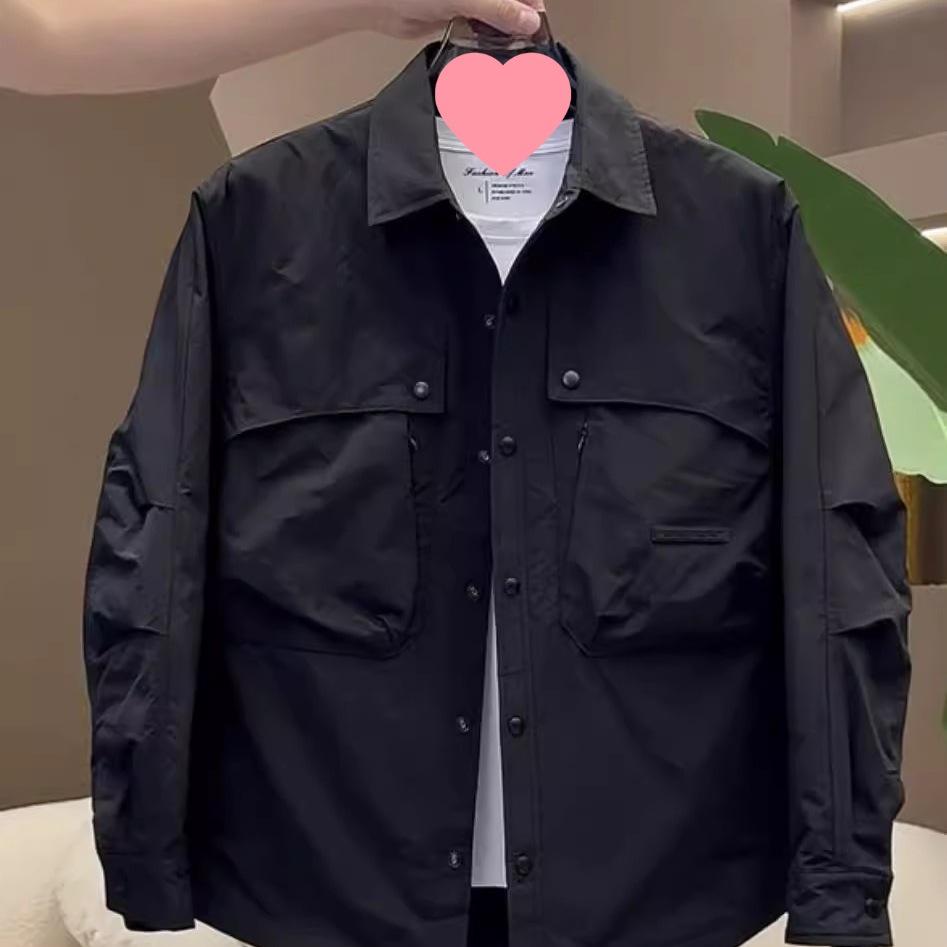 Men's Trendy Three-Dimensional Cutting Casual Cotton Jacket - Autumn/Winter Fashion, Loose Fit, Thickened Lapel Outerwear