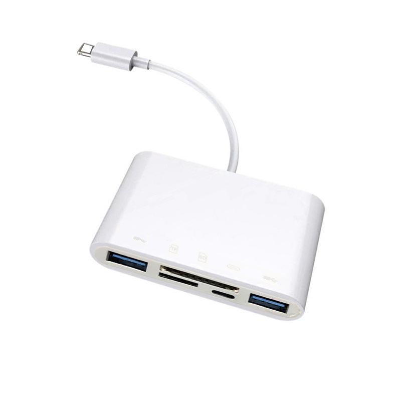 5-в-1 Type-C кард-ридер: Совместимость с SD, USB, Apple, Android, OTG