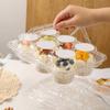 10Pcs Clear Cupcake Holders with Handle Lid Portable Cupcake Transport Rack Reusable Cake Carriers for Packaging 6 Slot Mini Desserts Box for