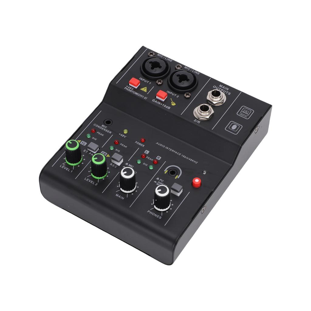 2-канальный микшерный пульт DJ-контроллер с множеством входов   Питание MP3   Выходные ручки независимого управления Металлический   для записи, сцены, выступлений