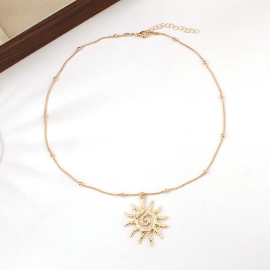 Yousheng Spiral Sun Pendant Necklace Titanium Steel Vintage Necklace Bohemian Sun Charm Necklace Prom Birthday Jewelry for Her