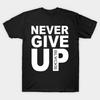 Мужская черная футболка с принтом Original Never Give Up Blackb Печать на трансферной бумаге без вырезания Хлопковая футболка