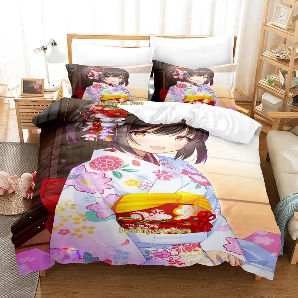 Комплект постельного белья Takafuji Kako Односпальный Полуторный Двуспальный Кинг-сайз Комплект для кровати Взрослый Детский Спальня Комплекты пододеяльников Аниме Девушки Кровать