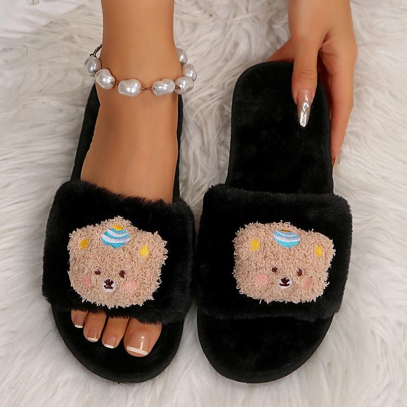 Модные зимние милые мультяшные плюшевые тапочки-капибары для женщин, удобные, с мягкой подошвой, для дома, женские, нескользящие, пушистые меховые шлепанцы