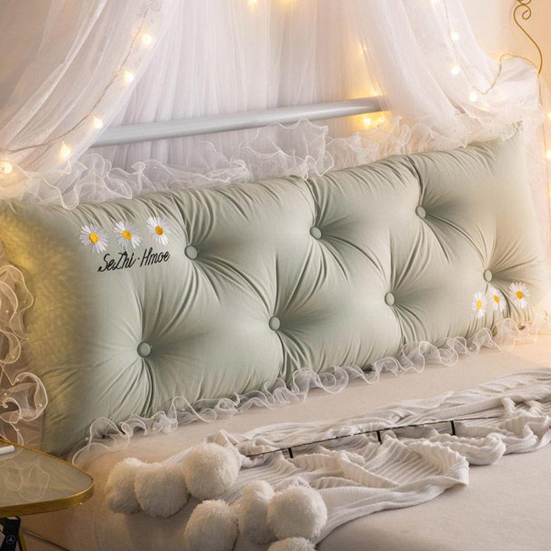 Милая прикроватная подушка размера «king-size» с вышивкой, мягкая подушка для спины, эластичная подушка для дивана, большая поясничная подушка