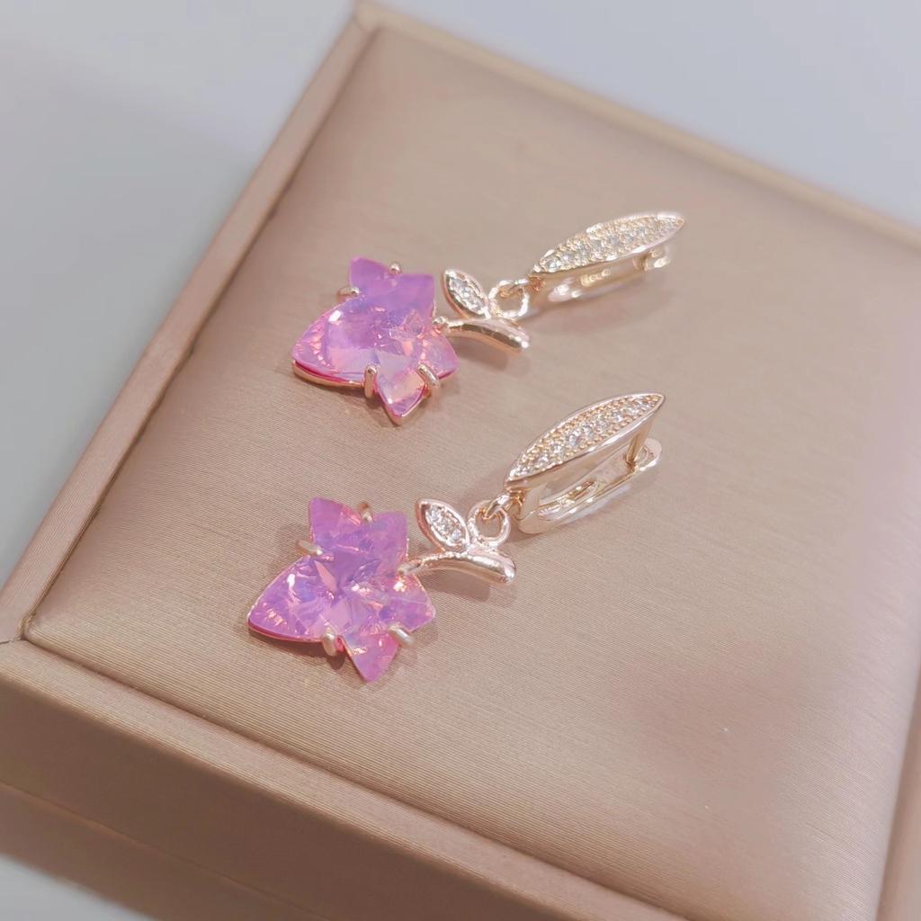 Серьги-капли с хрустальными листьями для женщин, модные ювелирные аксессуары золотого цвета для вечеринок