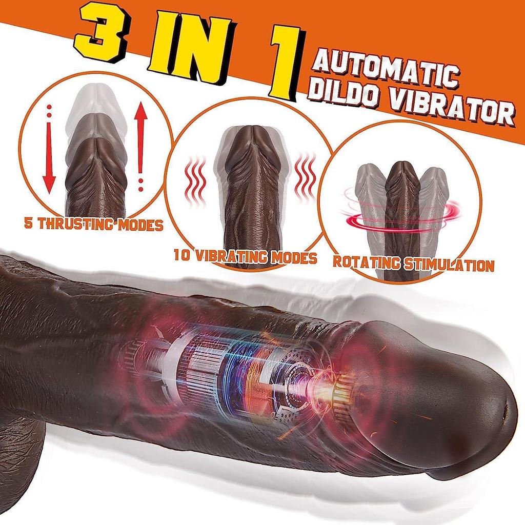 Управление приложением 360° Черный Реалистичный Дилдо Женский Пуш-ап Вибратор с Подогревом Силиконовые Взрослые Секс-игрушки Присоска Пенис Стимулятор Точки G Секс-игрушки