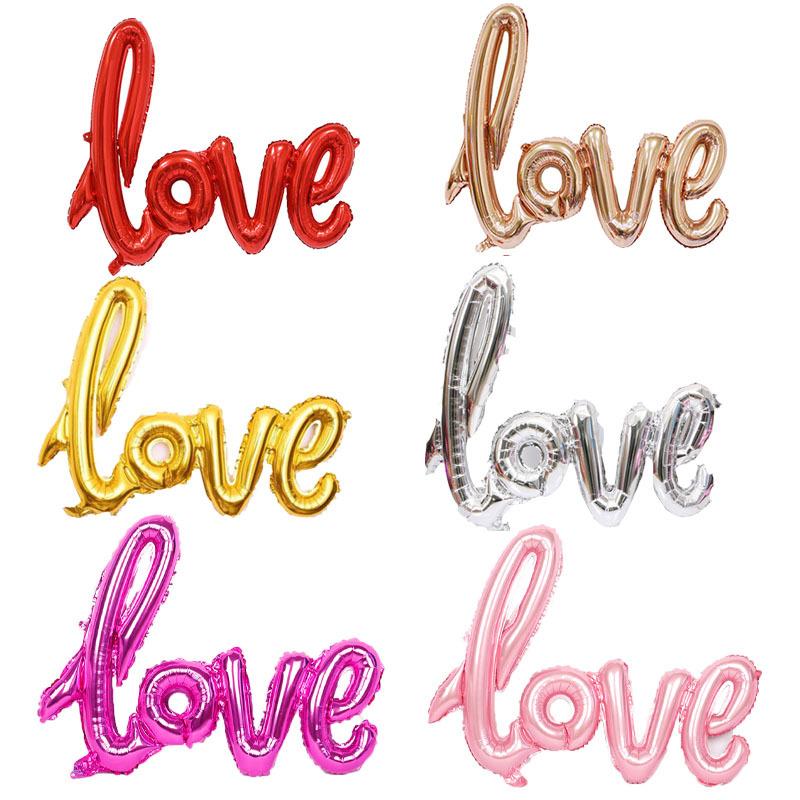 Воздушный шар из алюминиевой пленки с большой буквой «ЛЮБОВЬ» Танабата, предложение на день Святого Валентина, украшение для свадебной вечеринки
