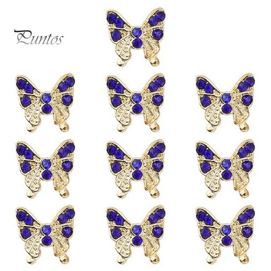 10 шт., подвески для ногтей в виде бабочек, блестящие стразы, инкрустация из искусственного кристалла, 3D подвески, аксессуары для маникюра «сделай сам», ювелирные изделия для дизайна ногтей, украшения для чехла для телефона, украшения для ногтей