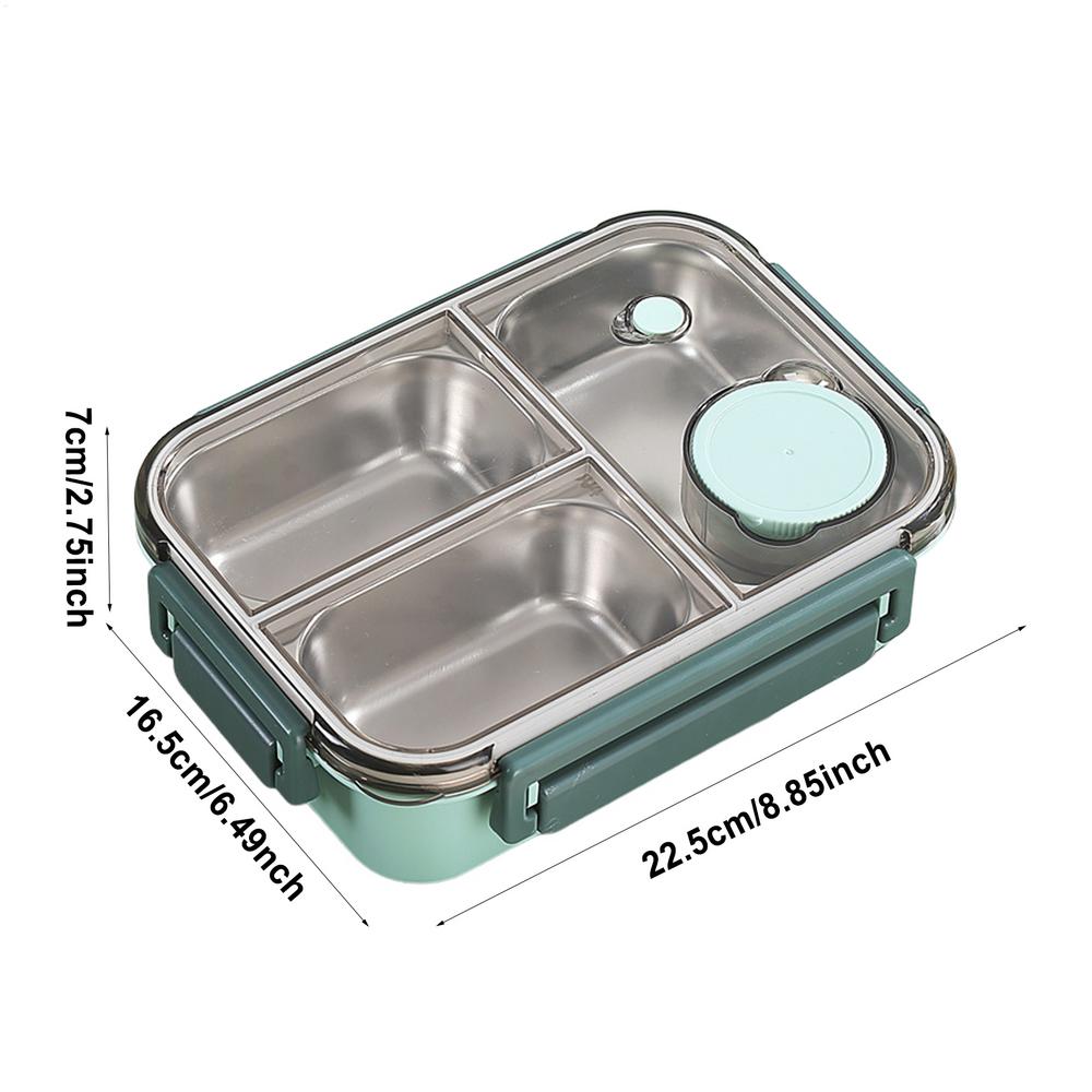 Stainless Steel Lunch Box Salad Box Lunch Container Adult Lunch Box With 3 Compartment Lunch Containers Large Capacity Lunch Box