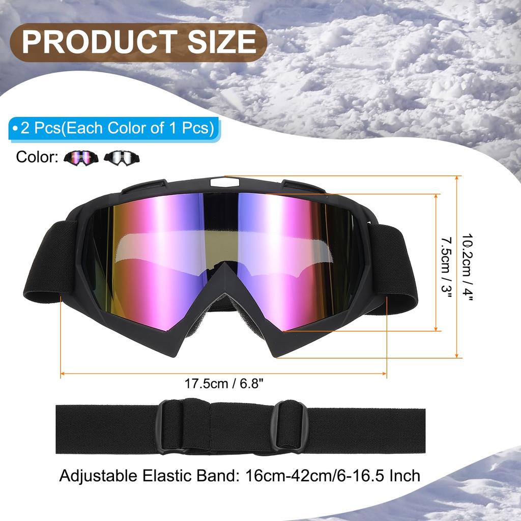 PATIKIL Мотокросс ATV Лыжный Гоночный Шлем Очки с Защитой от Ветра для и Черный с Линзами 2-х Компонентные Очки, Очки, Очки, Альпинизм,