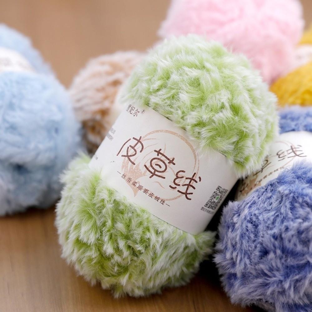 Long Plush Faux Fur Yarn Thickness Knitting Yarn Thread New Fluffy Mink Yarn DIY Crocheting Hat