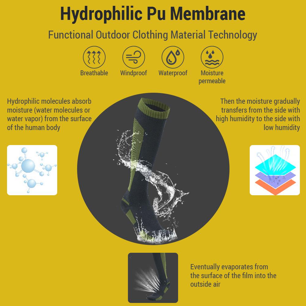 Водонепроницаемые носки для активного отдыха   Водонепроницаемые носки с высоким голенищем для пеших походов, велоспорта и кемпинга   Сохраняют ноги в тепле