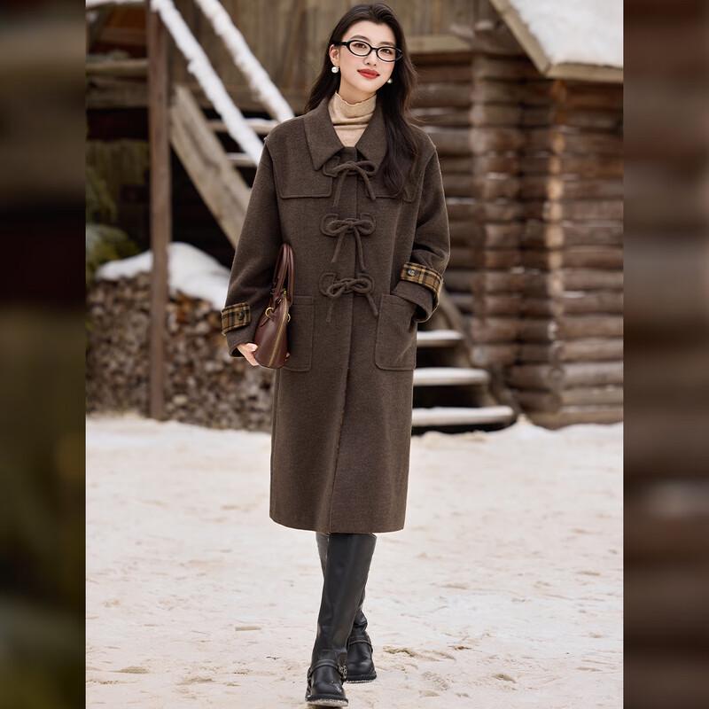 Женское ретро пальто Bailuyu в британском стиле с лацканами для зимы