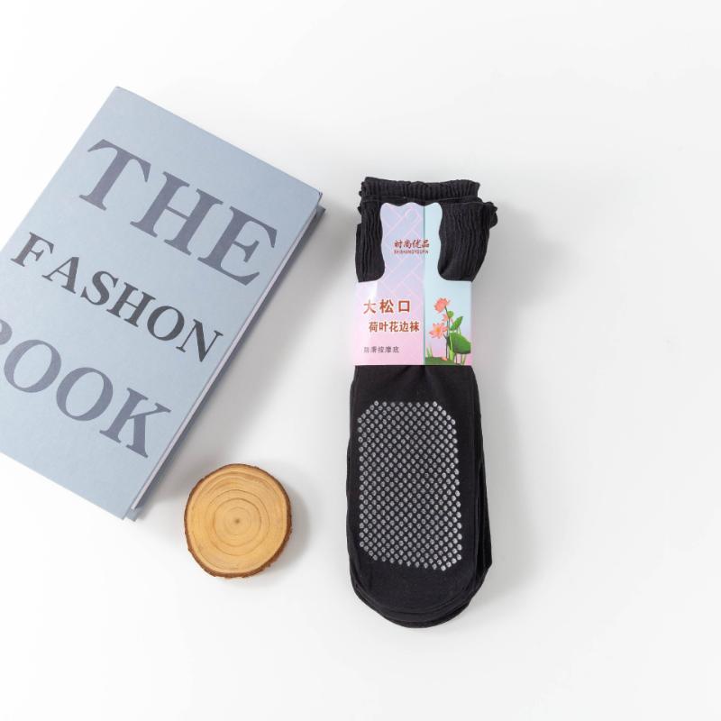 5/10 Pairs Women's Upgraded Ruffled Socks Cotton Soled Massage Socks Ultra-Thin Non-Slip Anti-Snatch Mid-calf Socks Lot