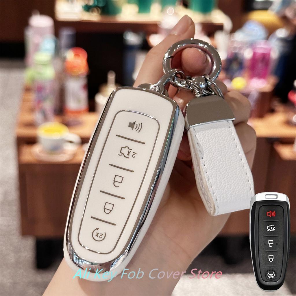 Чехол для ключа с автомобильным ремешком для ключей Ford Edge Focus Flex Explorer Taurus Lincoln MKS MKT MKX